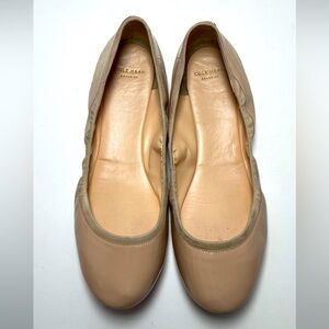 Cole Haan Leather Beige Ballet Slip-ons.